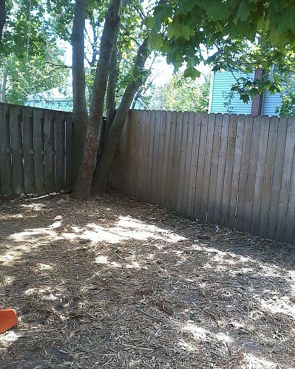 fenced backyard