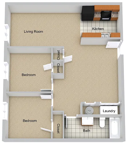 Floor plan Two Bedroom two bath