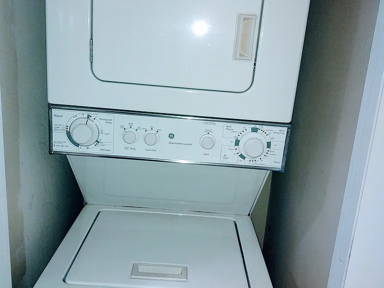 Washer and dryer in unit.