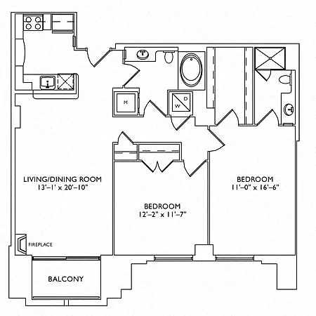 Floor plan 2 Bedroom 2 Bathroom Penthouse