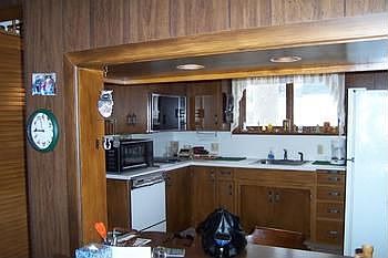Kitchen with sit down bar area
