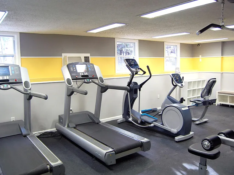 Fitness center with several machines