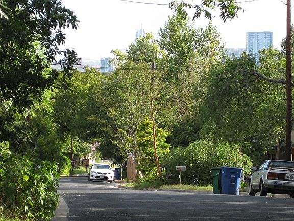 Slight view of downtown Austin from street.