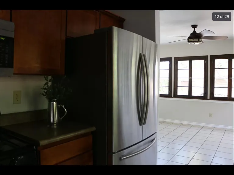 View of the family room and kitchen