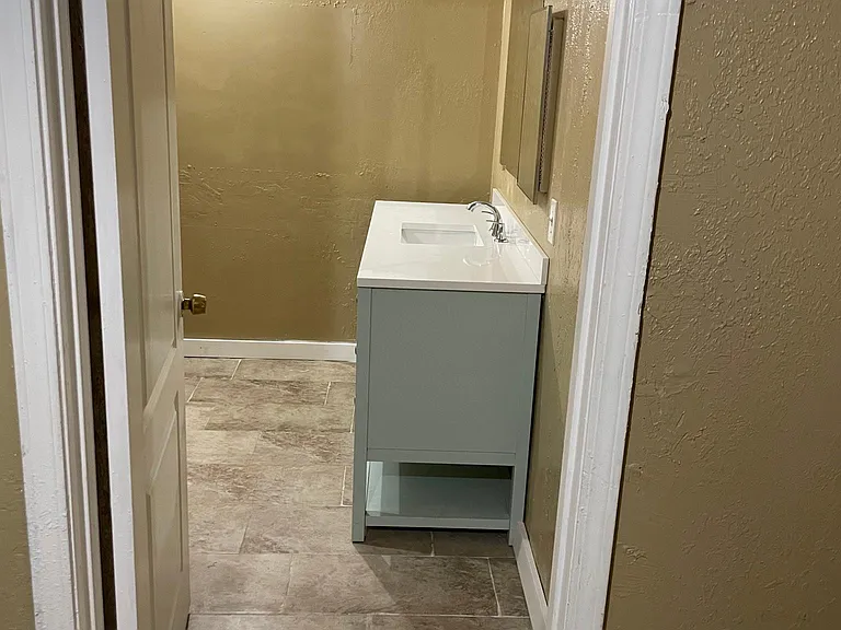 Bathroom vanity with marble countertop