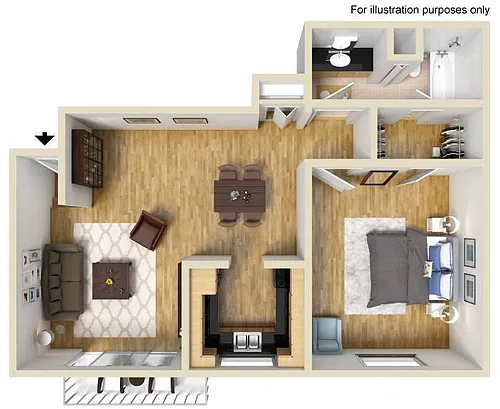Floor plan One Bedroom