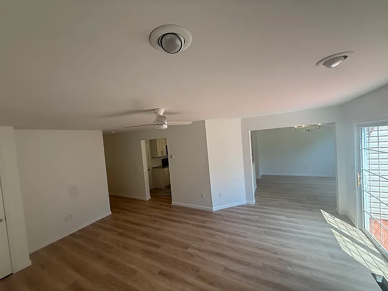 Living room into dining room/kitchen