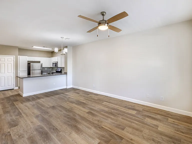 The renovated units at The Michael B feature sleek faux hardwood floors that provide a modern and stylish look while being easy to maintain.