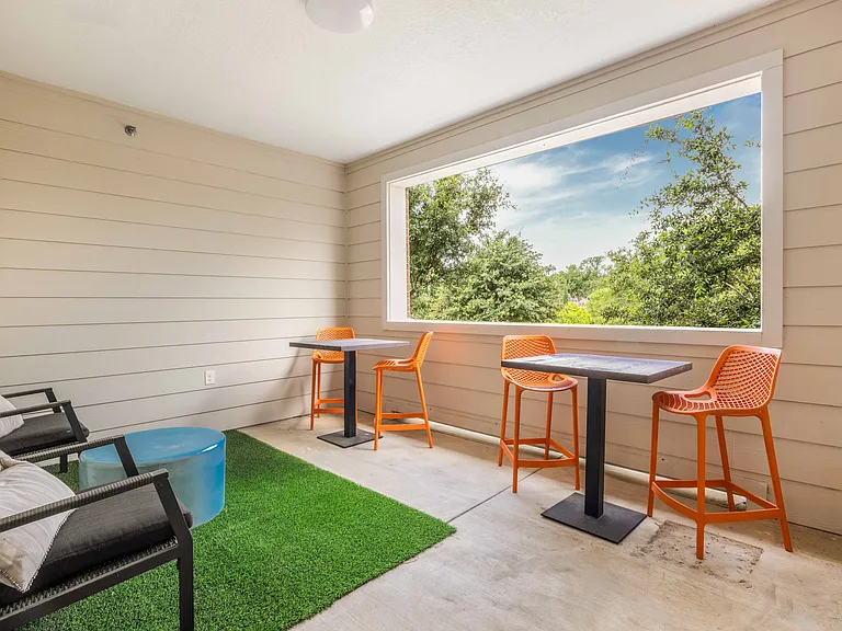 Resident Covered Lounge with Water View