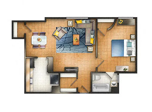 Floor plan One BR 14