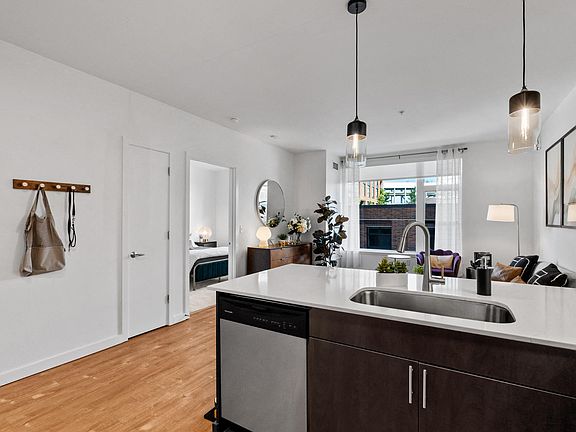 Open Concept Kitchen and Living Room at The Parker Apartments in Portland, OR 97209