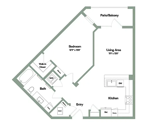 Floor plan The Landmark | 1 Bed | 1 Bath