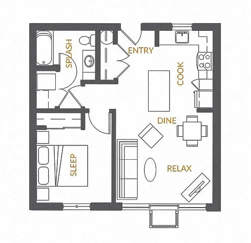 Floor plan Amaryllis | 1x1