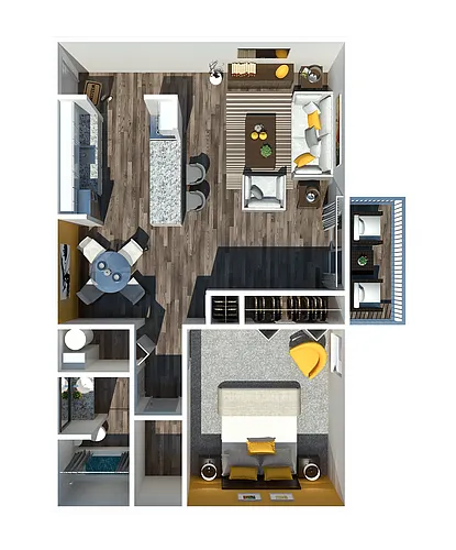 Floor plan One Bedroom | One Bathroom