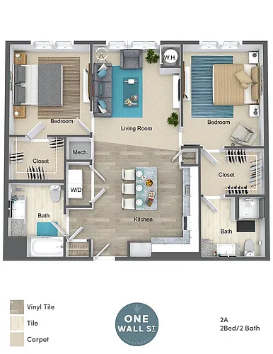Floor plan Two Bed Two Bath