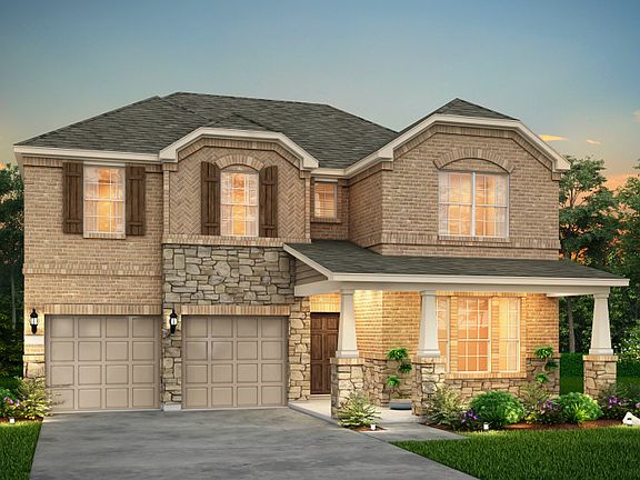 The Albany, a two-story home with 2-car garage, shown with Home Exterior 37