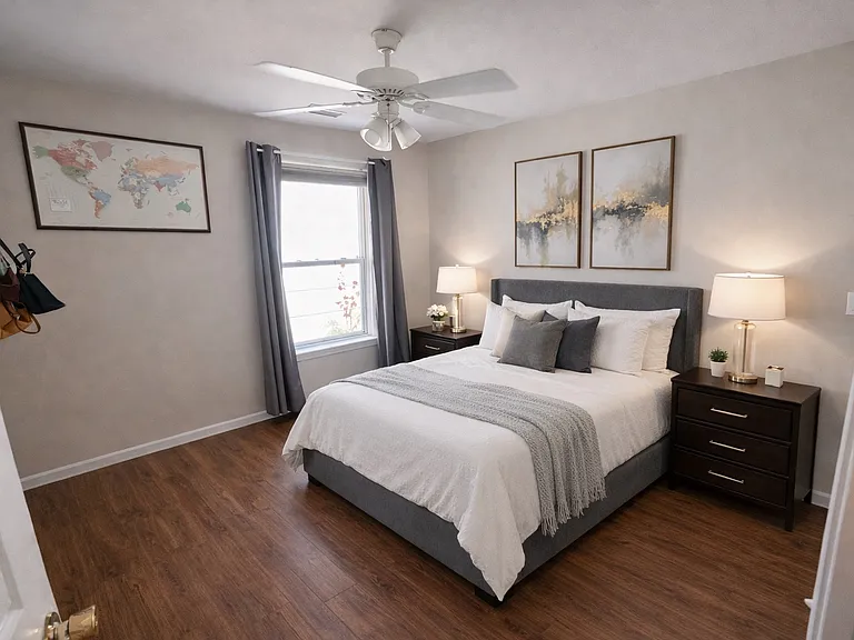 New flooring and paint -upper level bedroom