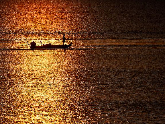 Sunrise view from window. 
