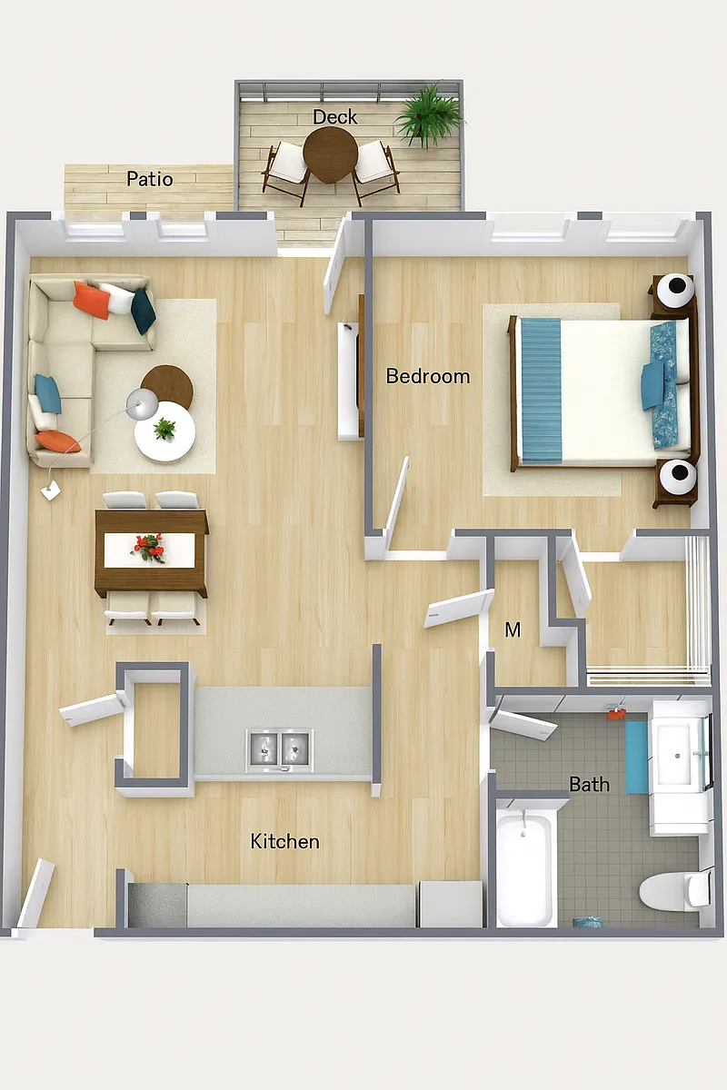 Floor plan 1b/1b standard