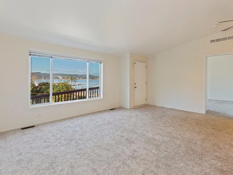Living room and entry to the master bedroom.
