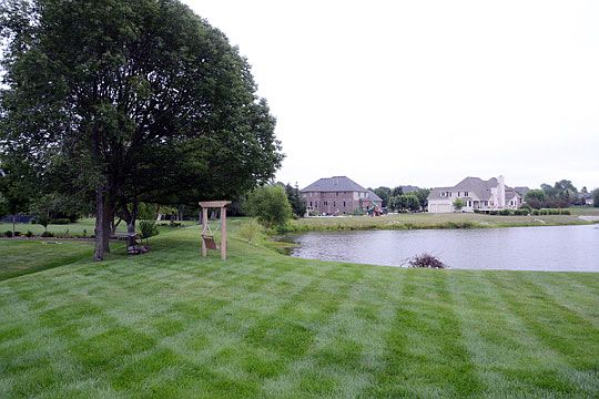 Back yard with view of lake