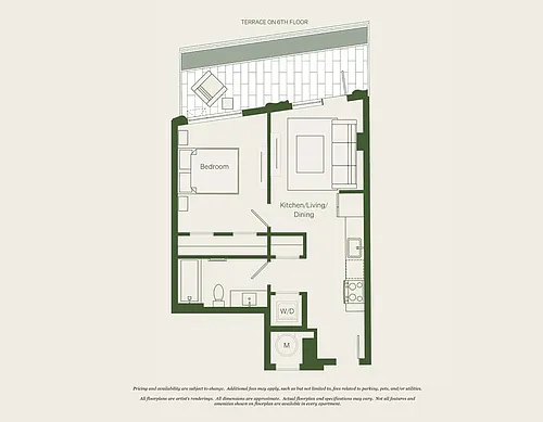 Floor plan 1 Bed- 1 Bath | AJ3 - Reva