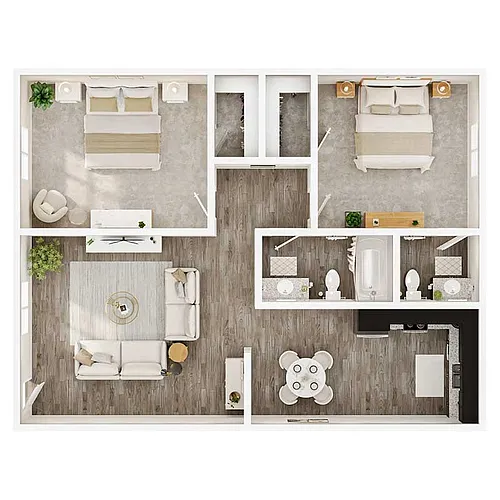 Floor plan 2 beds