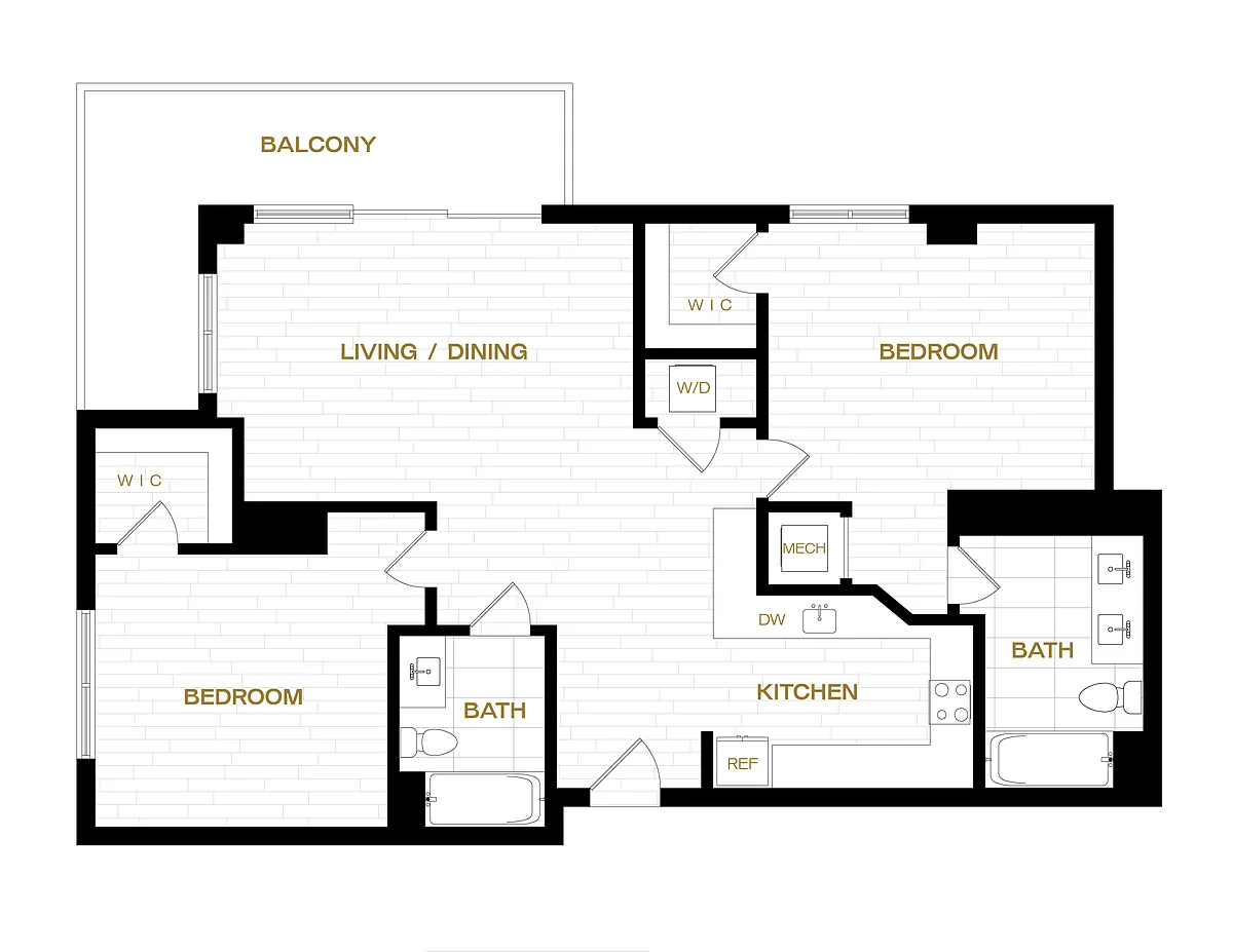 Floor plan 2 Bed/2 Bath-B3