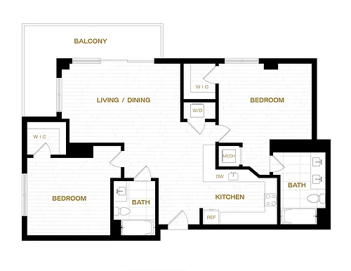 Floor plan 2 Bed/2 Bath-B3