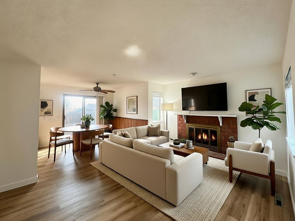 Example staged living room and dining room