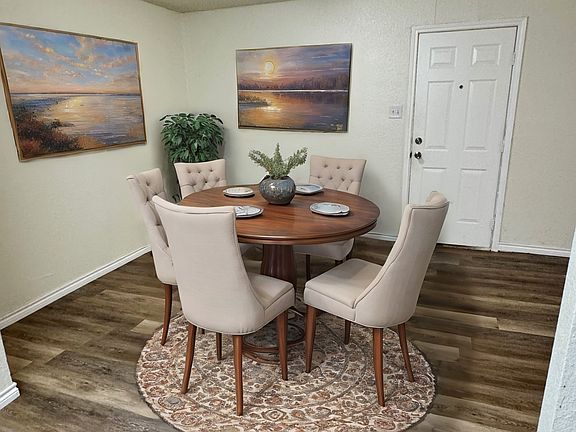 Dining room area staged