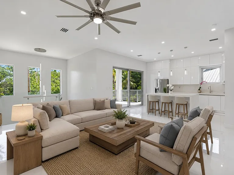 Virtually Staged Living Room Furniture