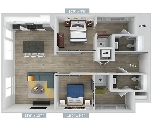 Floor plan B6-1002-Urban