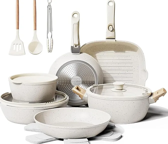 New ceramic coated, non-toxic cookware set.