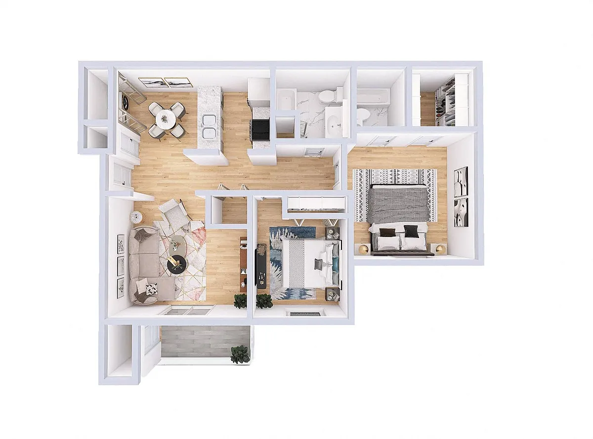 Floor plan 2 Bedroom, 2 Bathroom