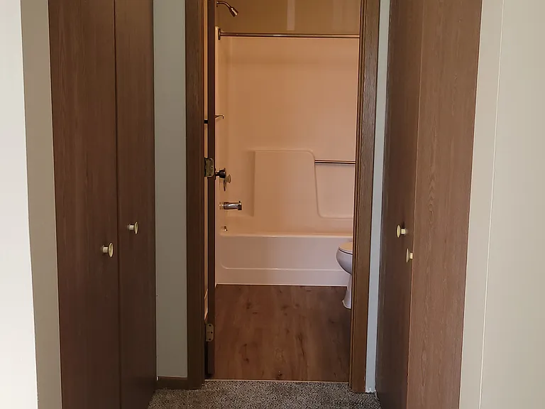 Hallway to master bathroom