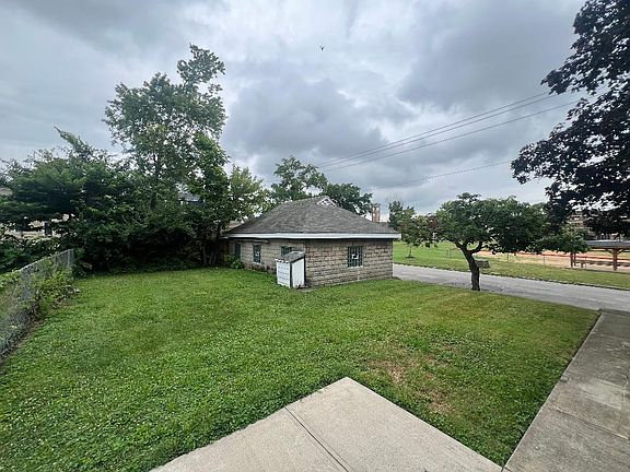 Yard and Garage View From Rear Porch