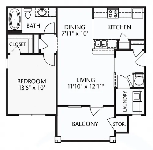 Floor plan The Legion (unfurnished)