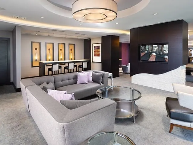 Rooftop Club Room With Billiards, TV, Bar Area and More