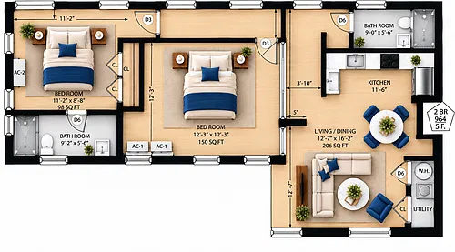 Floor plan 603