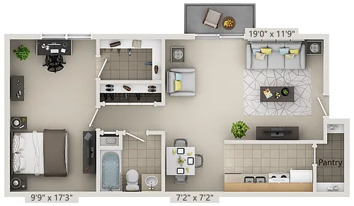 Floor plan 1 bedroom