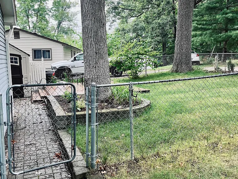 Fenced in backyard