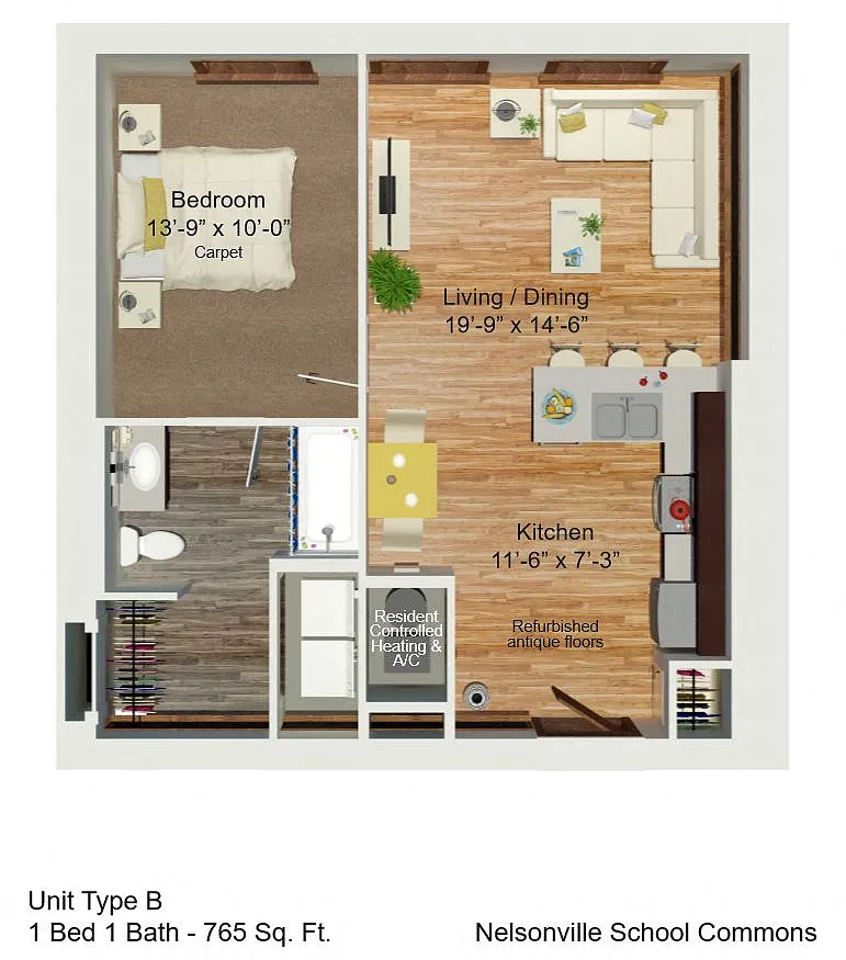 Floor plan 1 Bedroom