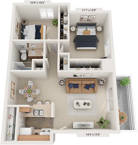 Floor plan Two Bedroom Cape Cod