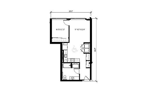 Floor plan 1 Bedroom - A7