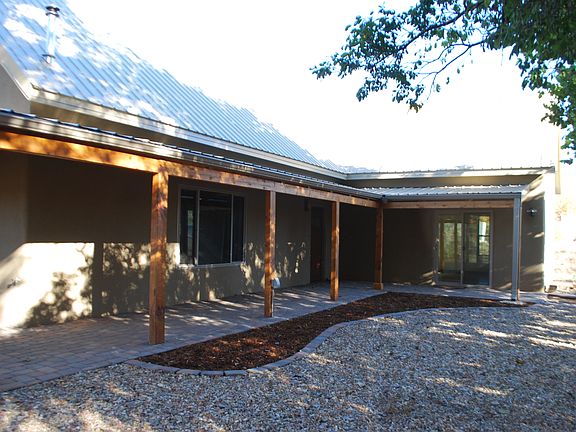 Front of house and courtyard