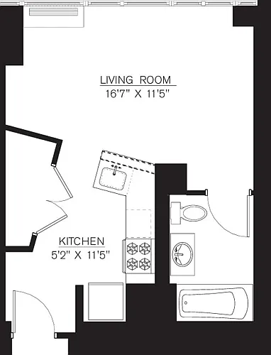 Floor plan Studio D Line floors 5-50