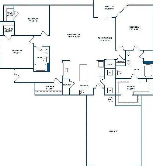3 Bedroom | 2 Bath | 1586 SF | Attached Garage 3 Bedroom | 2 Bath | 1586 SF | Attached Garage