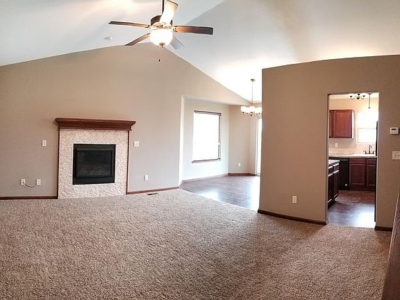 Living Room with Gas Fireplace, Loft Ceiling