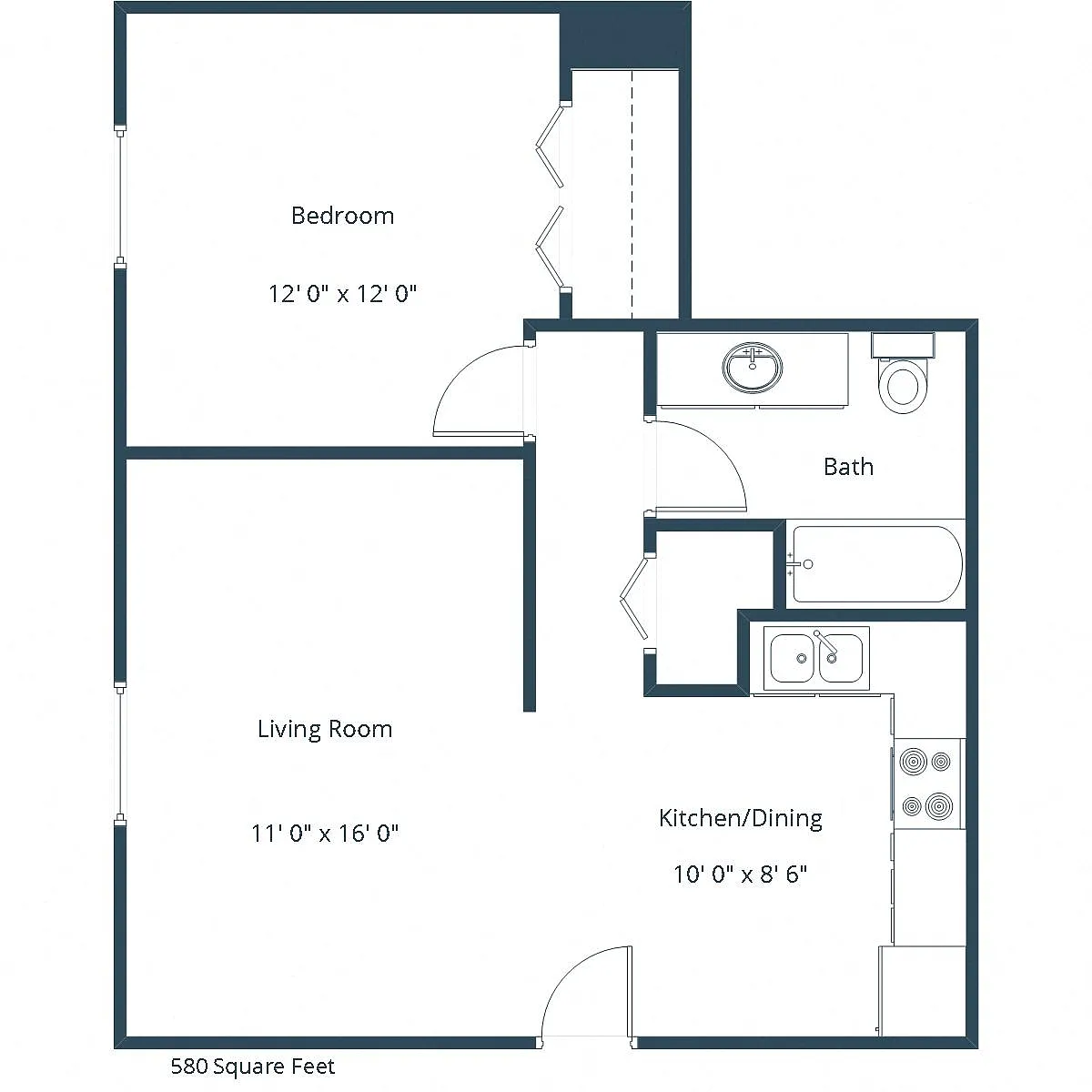 Floor plan One Bedroom 11A
